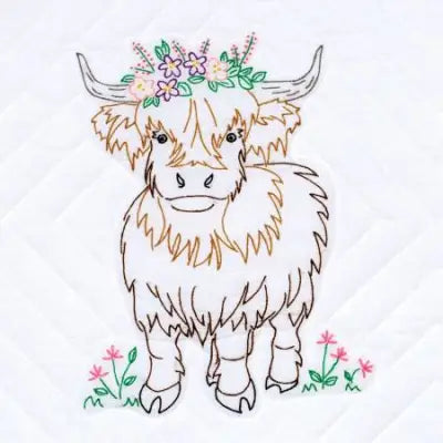 Highland Cow 18in Quilt Squares 18’’ Block 371812