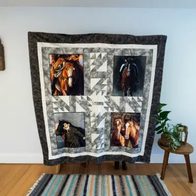 Horsin Around Completed Quilt Top HAQT02