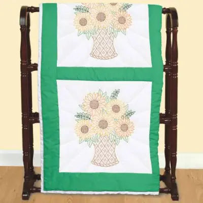 Jack Dempsey Basket Of Sunflowers Quilt Blocks 18’’