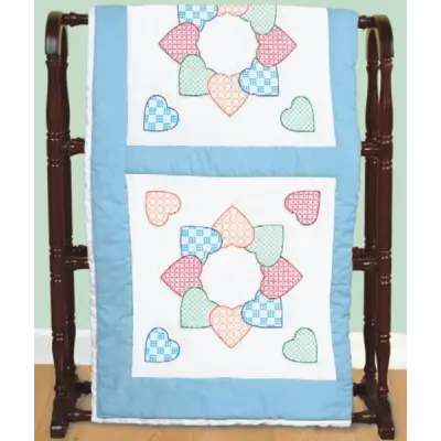 Jack Dempsey Patchwork Hearts Quilt Block Set 18’’ 216218