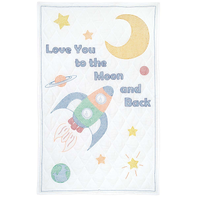 Love You to the Moon Crib Quilt Top 4060944
