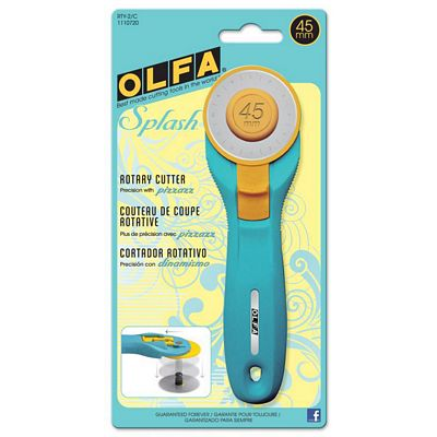 Olfa Splash Rotary Cutter 45mm Aqua Blue RTY-2C