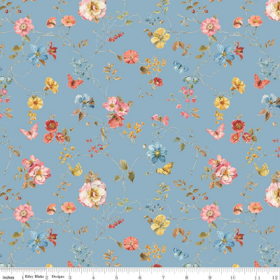 Riley Blake Designs Countryside Floral Blue Collection