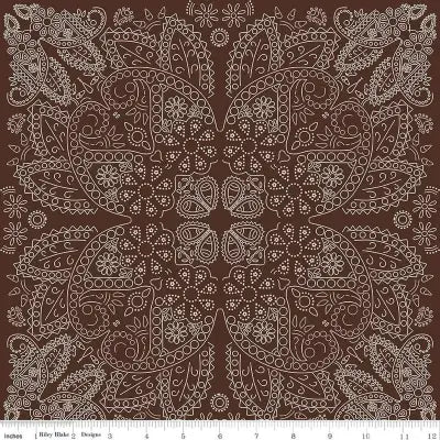 Riley Blake Designs Cowboys Bandana Brown 44’’