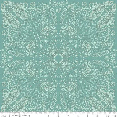 Riley Blake Designs Cowboys Bandana Teal 44’’