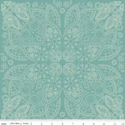 Riley Blake Designs Cowboys Bandana Teal 867659