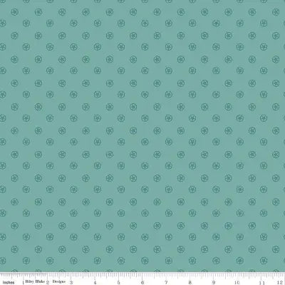 Riley Blake Designs Cowboys Circle Stars Teal 44’’