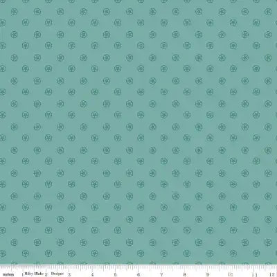 Riley Blake Designs Cowboys Circle Stars Teal 807219