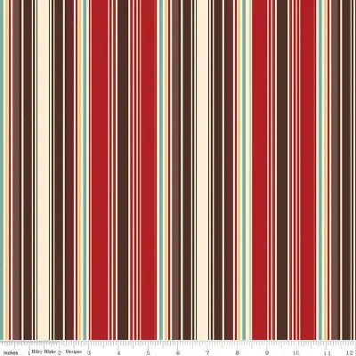 Riley Blake Designs Cowboys Stripes Barn Red 44’’