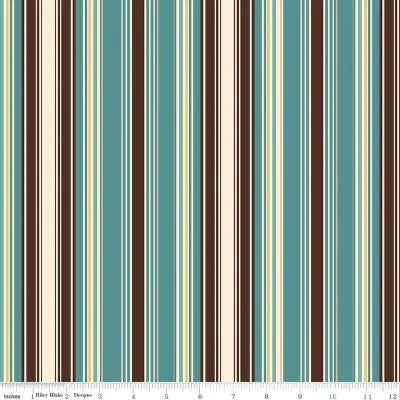 Riley Blake Designs Cowboys Stripes Teal 44’’