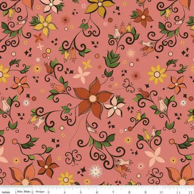 Riley Blake Designs Curated Blooms Main Grapefruit 44’’