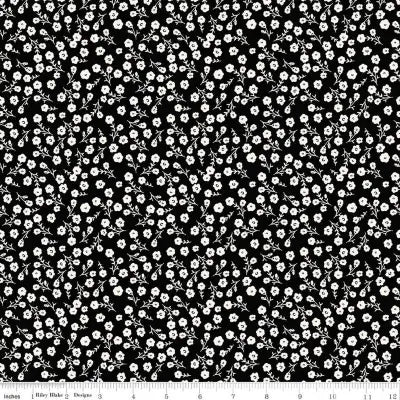 Riley Blake Designs - Fleur Noire Fancy Small Floral Black