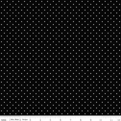 Riley Blake Designs - Fleur Noire Polka Dot Black 44’’