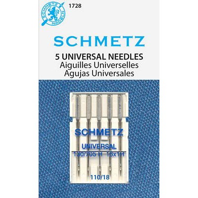 Schmetz Universal 5-pk sz18/110 Sewing Machine Needles s1728