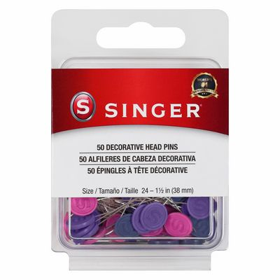 Singer Decorative Head Pins Size 24 1 - 1/2in Straight