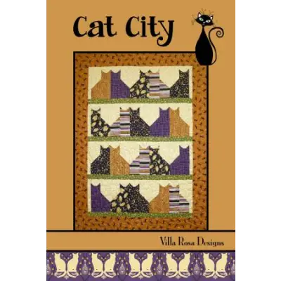 Villa Rosa Designs - Cat City - Post Card Quilt Pattern cat