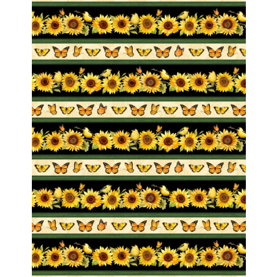 Wilmington Prints Sunflower Splendor Repeating Stripe Multi